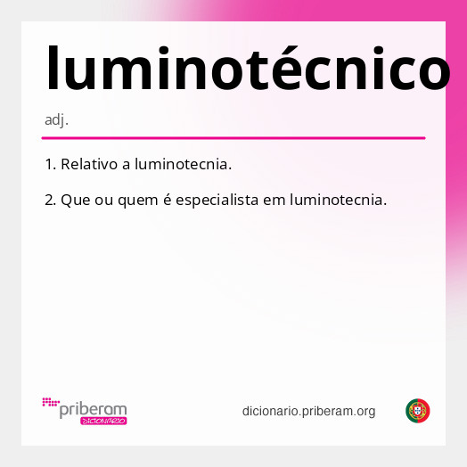 Significado de luminotécnico