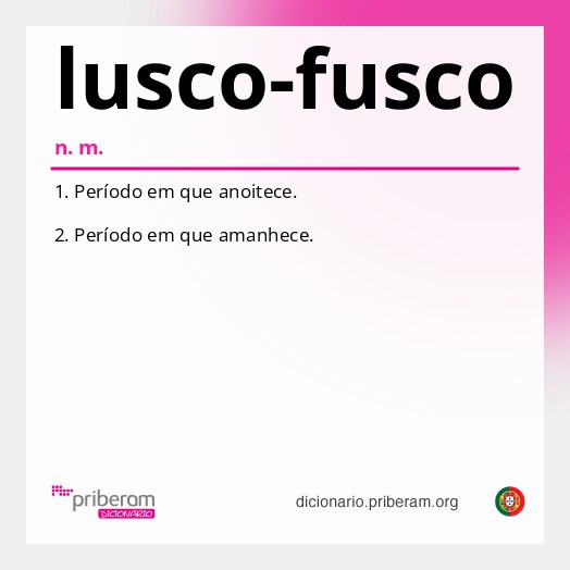 Significado de lusco-fusco