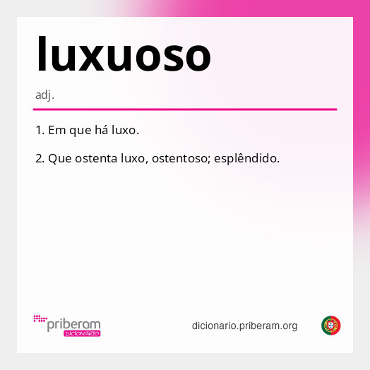 Significado de luxuoso