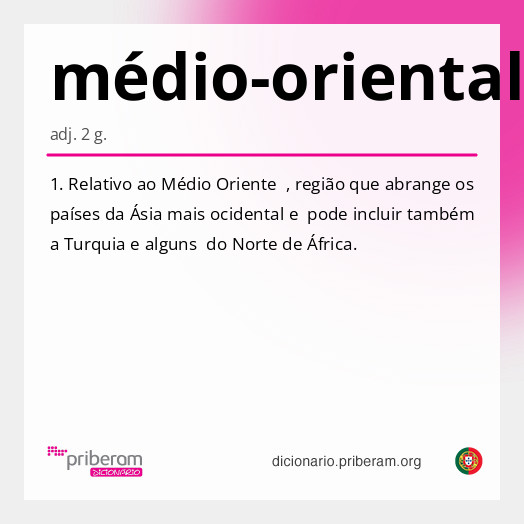 Significado de médio-oriental