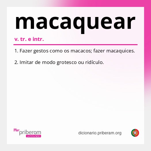 Significado de macaquear