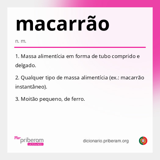 Significado de macarrão