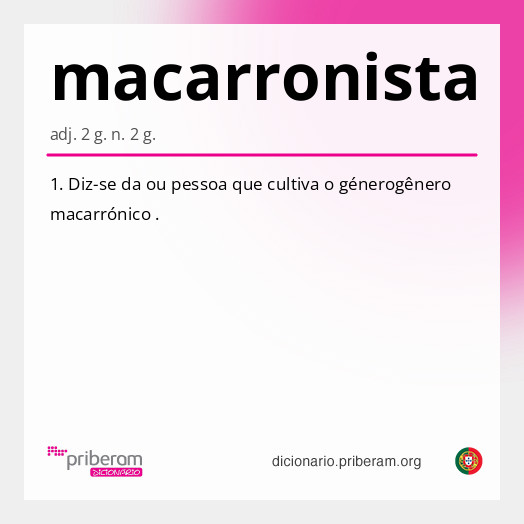 Significado de macarronista