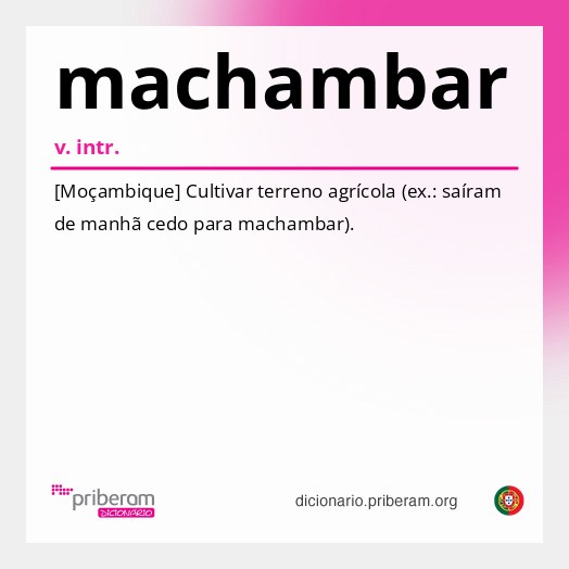 Significado de machambar