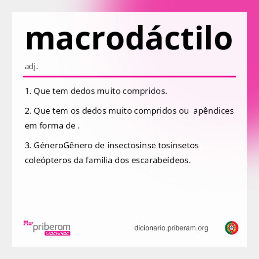 Significado de macrodáctilo