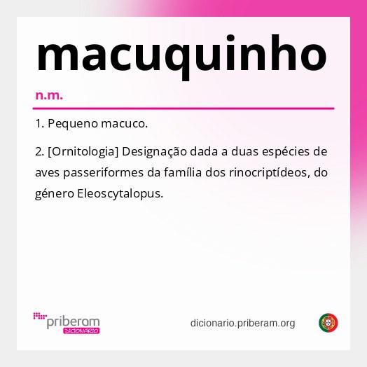 Significado de macuquinho