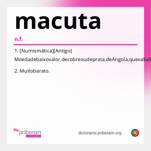 Significado de macuta