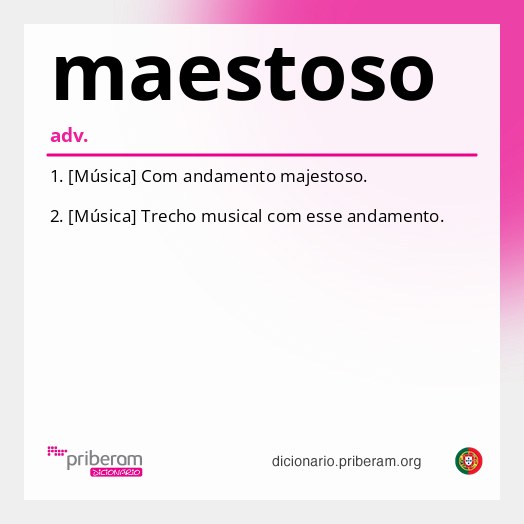 Significado de maestoso