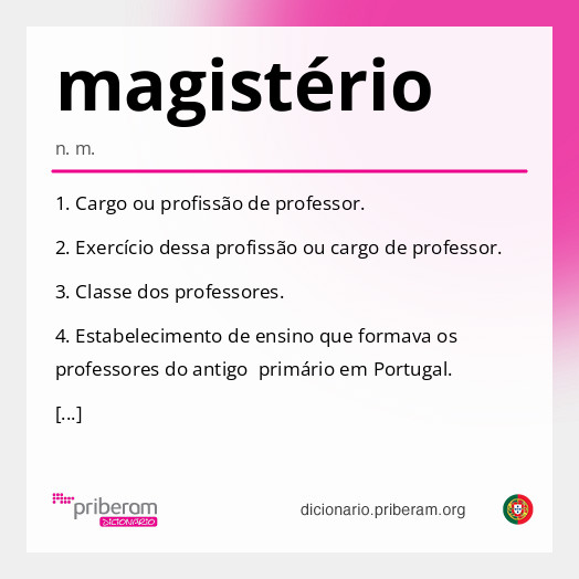 Significado de magistério