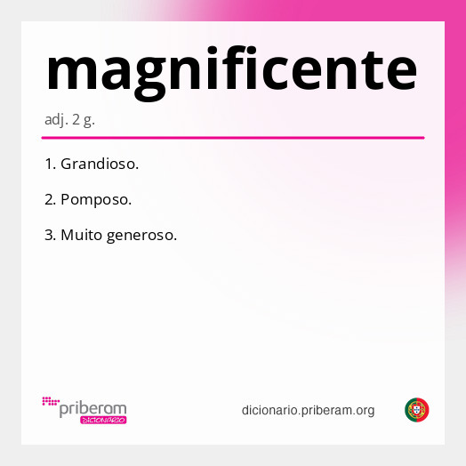 Significado de magnificente