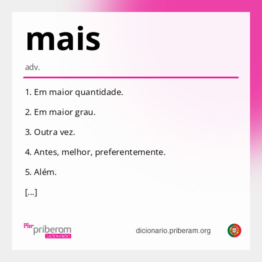 Significado de mais