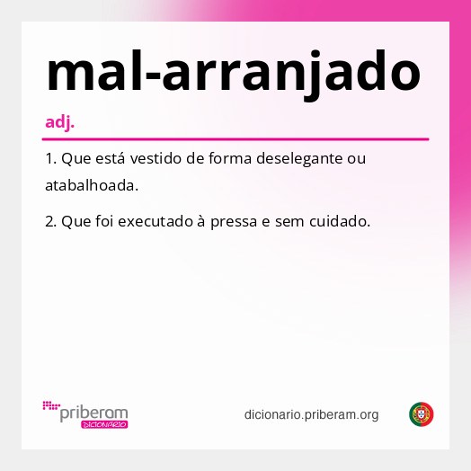 Significado de mal-arranjado