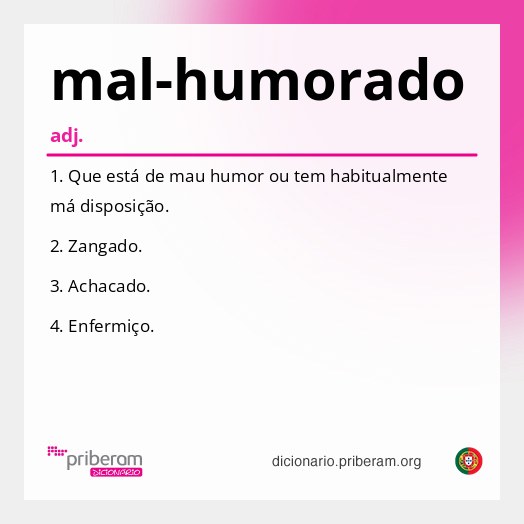 Significado de mal-humorado