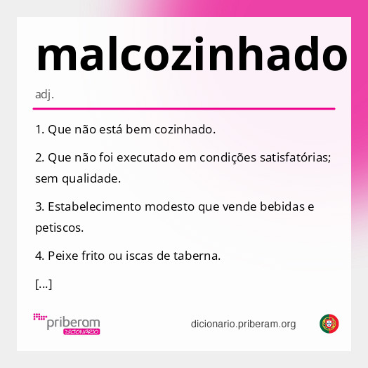 Significado de malcozinhado