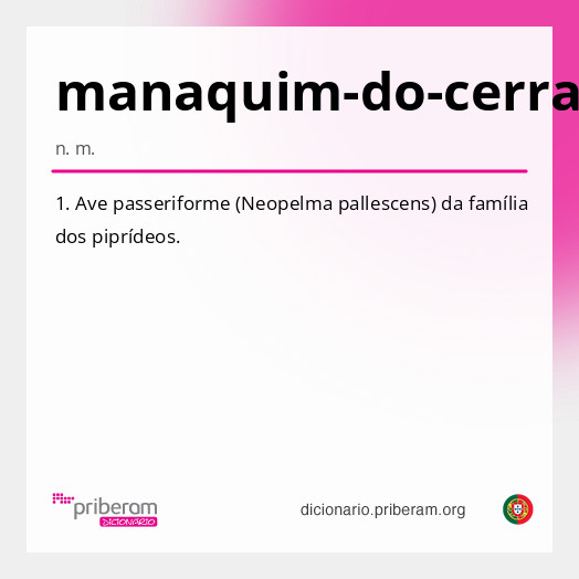 Significado de manaquim-do-cerradão