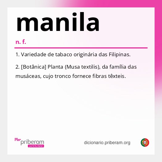Significado de manila