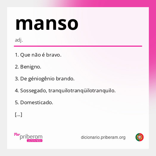 Significado de manso