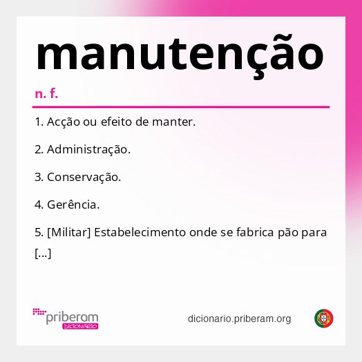 Significado de manutenção