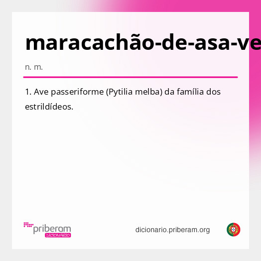 Significado de maracachão-de-asa-verde
