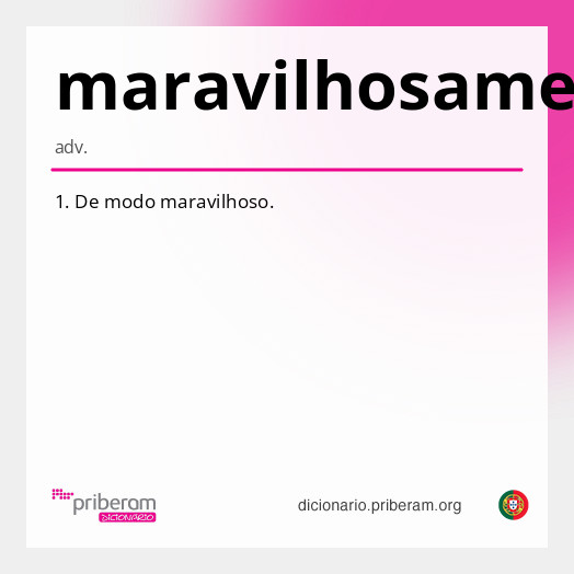 Significado de maravilhosamente