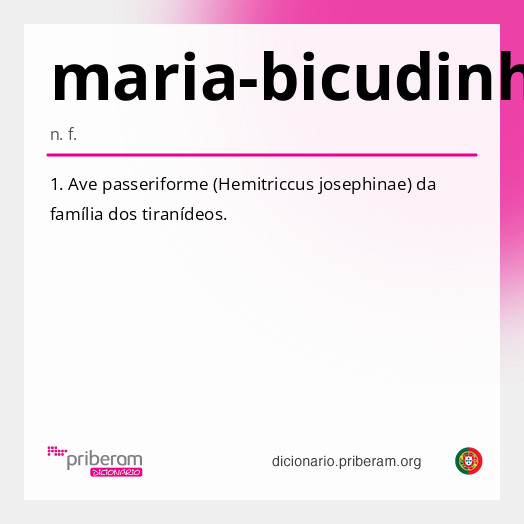 Significado de maria-bicudinha