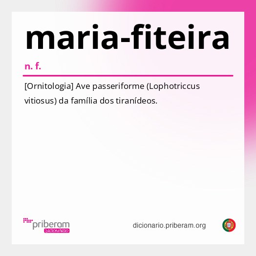 Significado de maria-fiteira