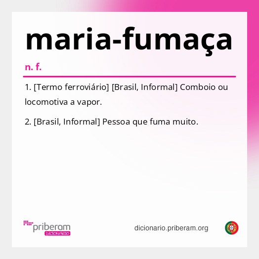 Significado de maria-fumaça