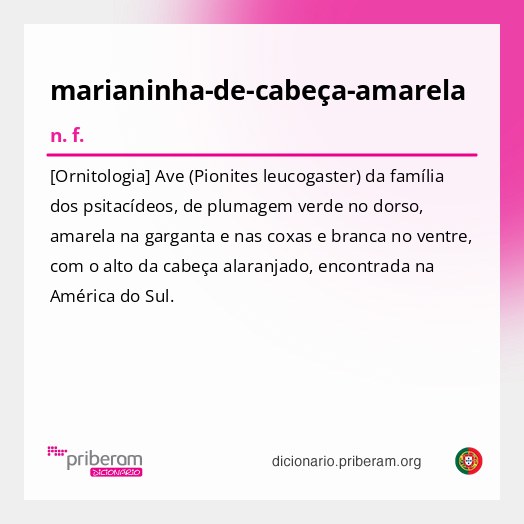 Significado de marianinha-de-cabeça-amarela