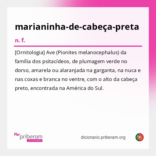 Significado de marianinha-de-cabeça-preta