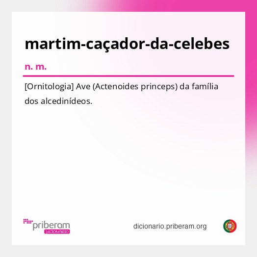 Significado de martim-caçador-da-celebes