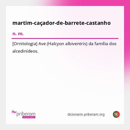 Significado de martim-caçador-de-barrete-castanho