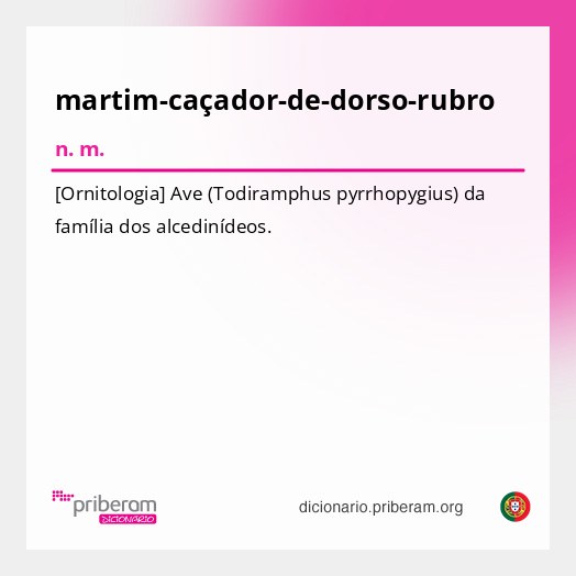 Significado de martim-caçador-de-dorso-rubro