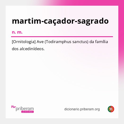 Significado de martim-caçador-sagrado