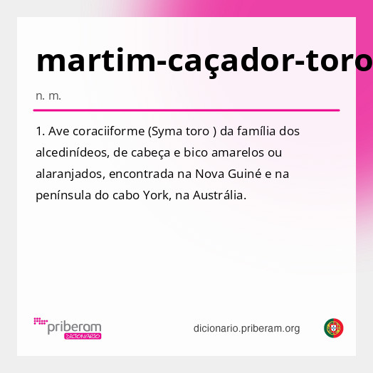 Significado de martim-caçador-torotoro