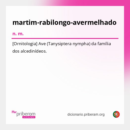 Significado de martim-rabilongo-avermelhado