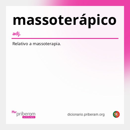 Significado de massoterápico