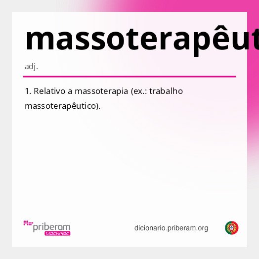 Significado de massoterapêutico
