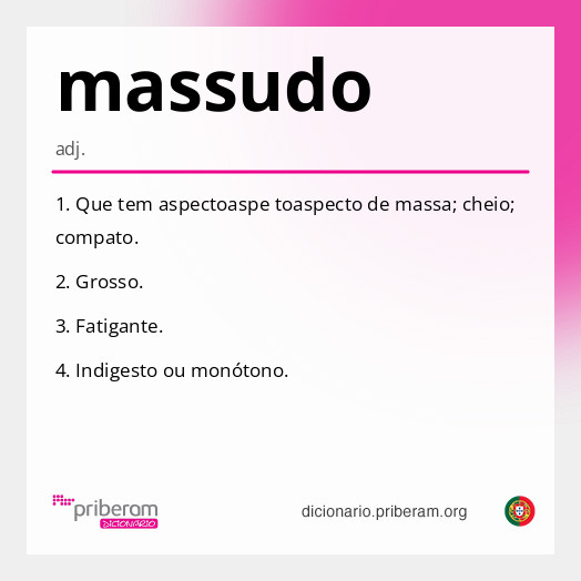 Significado de massudo