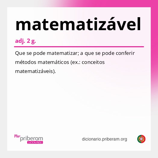 Significado de matematizável