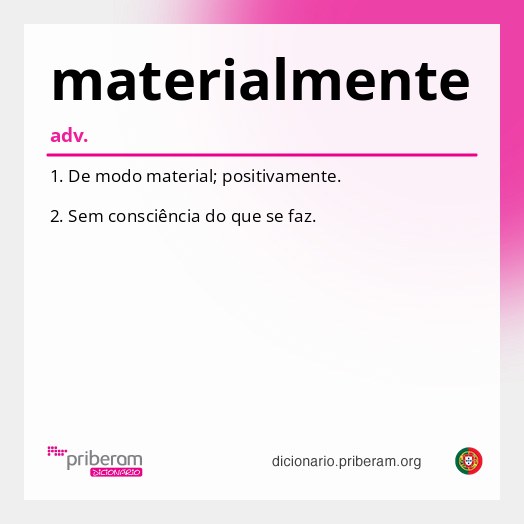 Significado de materialmente