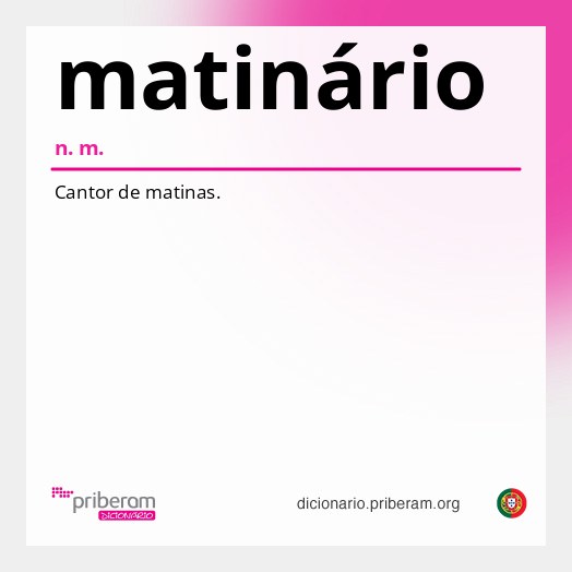 Significado de matinário