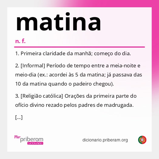 Significado de matina