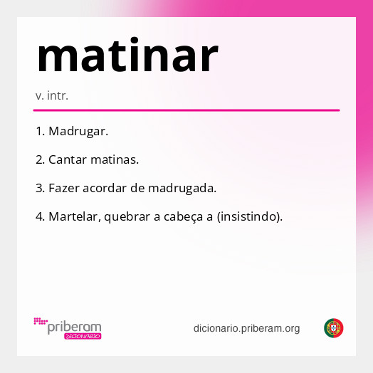 Significado de matinar