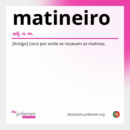 Significado de matineiro