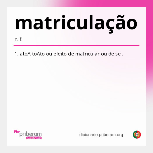 Significado de matriculação