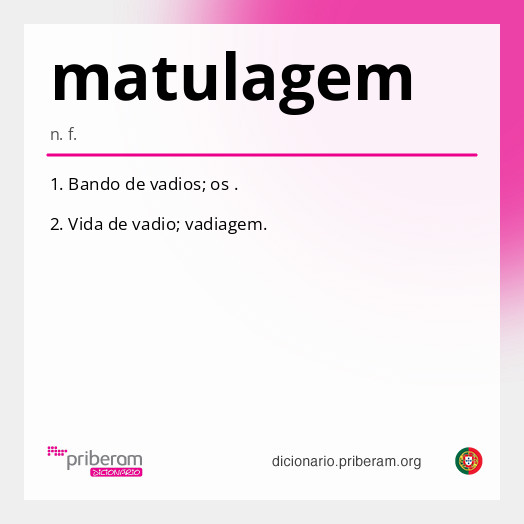 Significado de matulagem