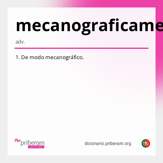 Significado de mecanograficamente