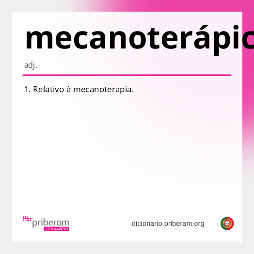Significado de mecanoterápico
