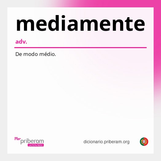 Significado de mediamente