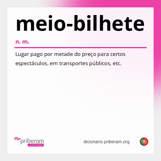 Significado de meio-bilhete